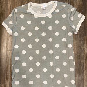 LulaRoe Gray Polka Dot Liv Shirt
